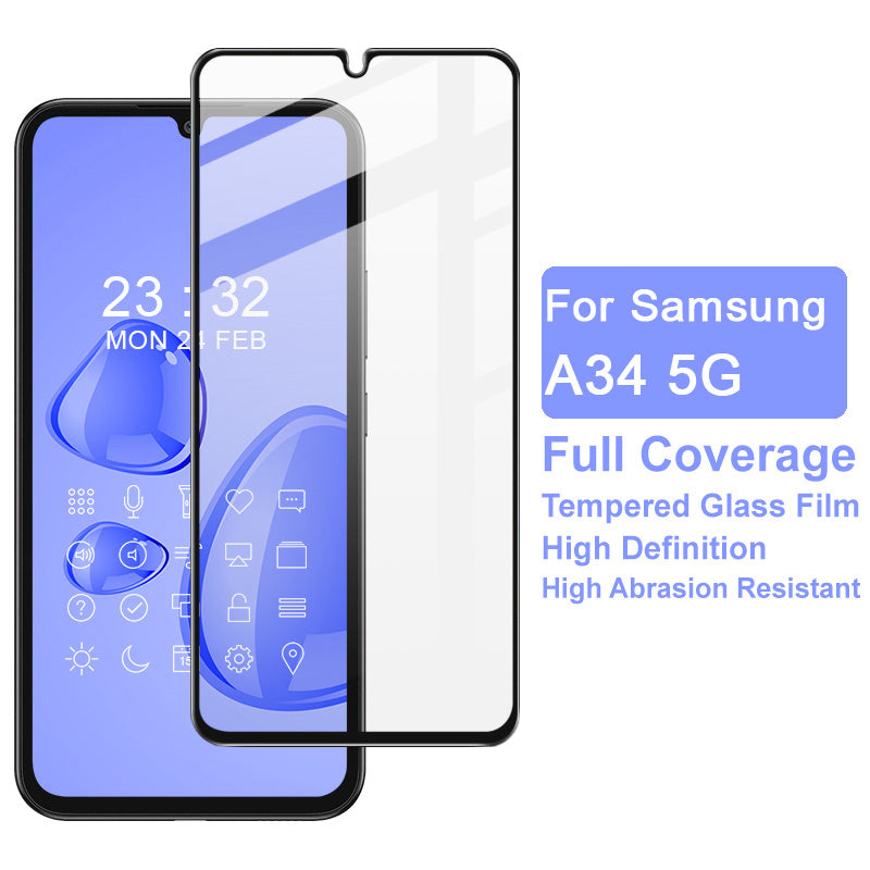 IMAK Pro Series for Samsung Galaxy A34 5G Full Covering Screen Protector Sensitive Touch Ultra Clear Tempered Glass Film IMAK Pro Series for Samsung Galaxy A34 5G Full Covering Screen Protector Sensitive Touch Ultra Clear Tempered Glass Film